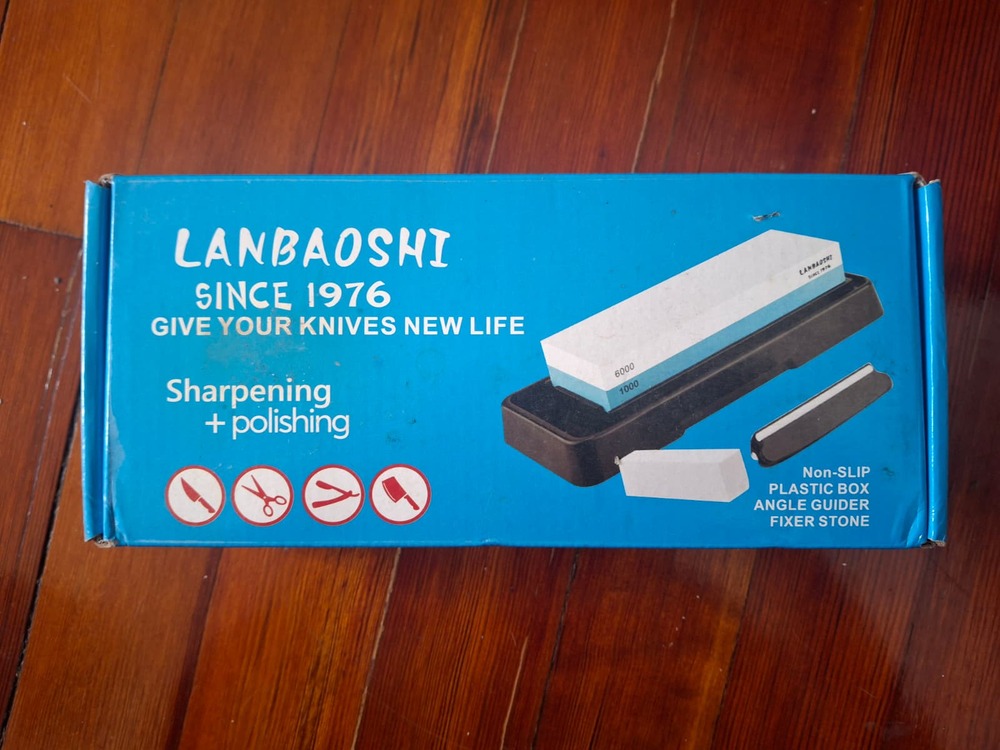 LANBAOSHI Knife Sharpening Stone Set (1000/6000 Grit Dual Side Whetstone)